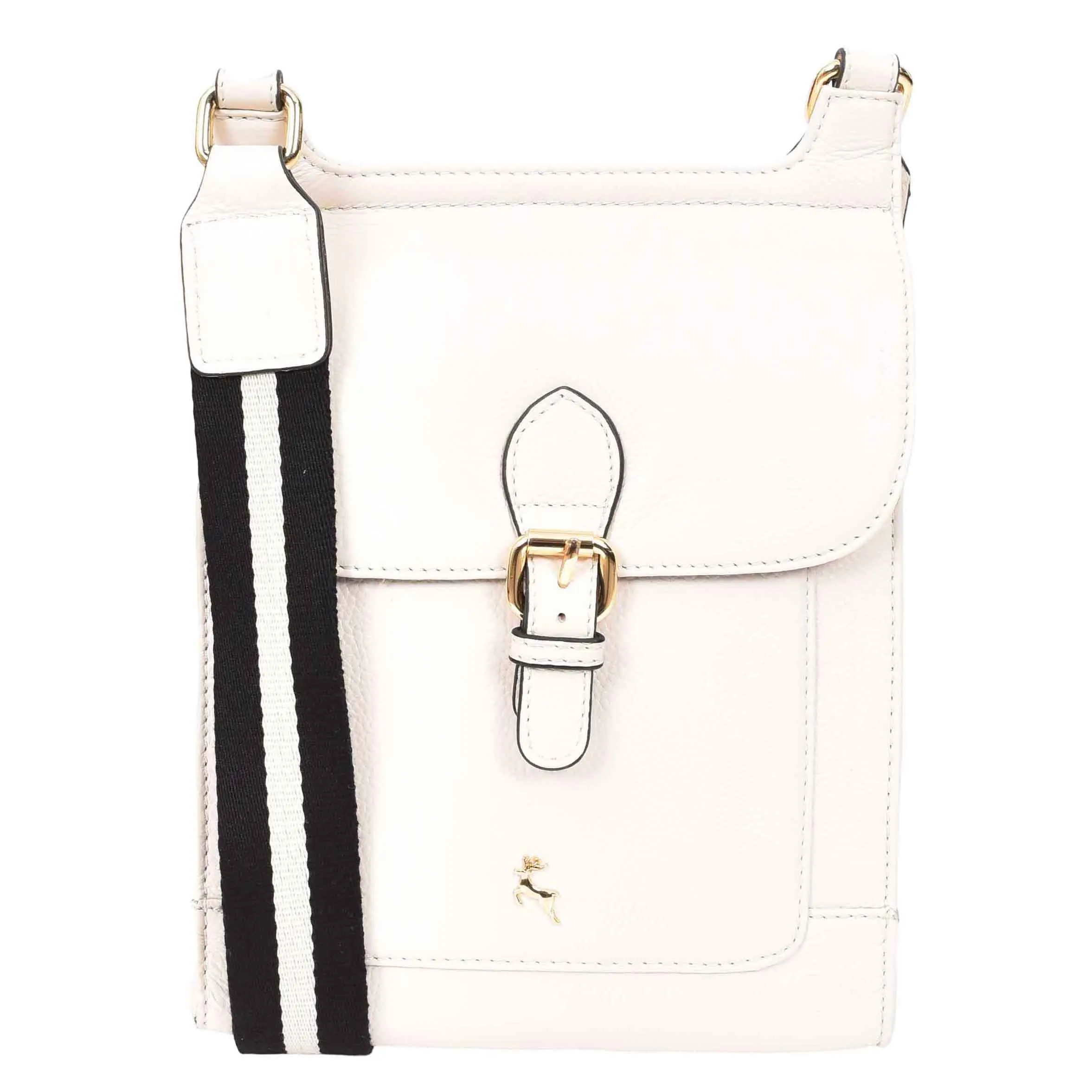 Real Leather Crossbody Bag Women's Casual Style Messenger Xela White