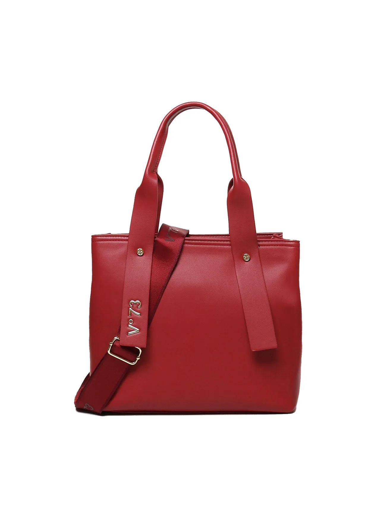 Red Micrograin Shopping Bag with Ribbon