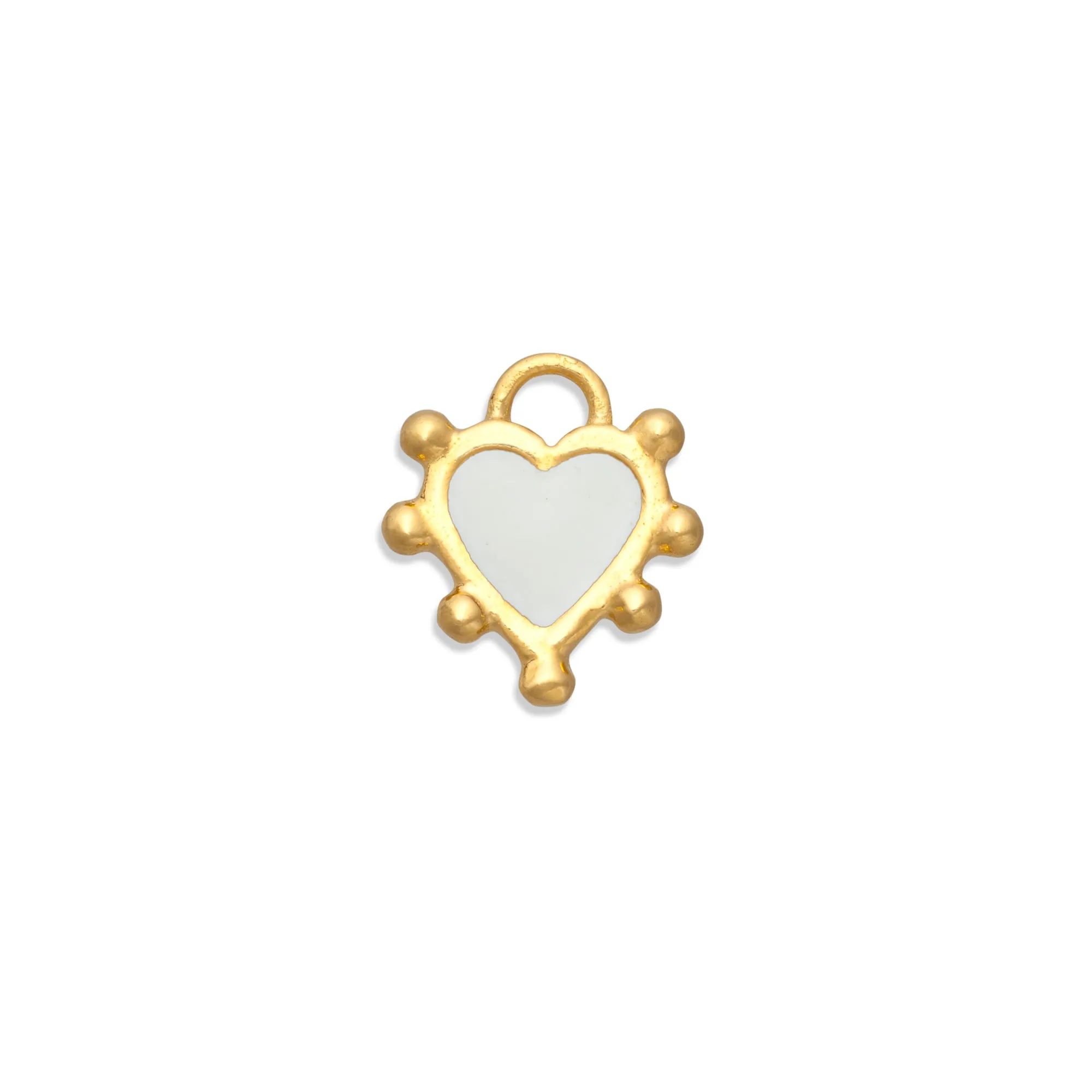 Snow White Boho Heart Charm