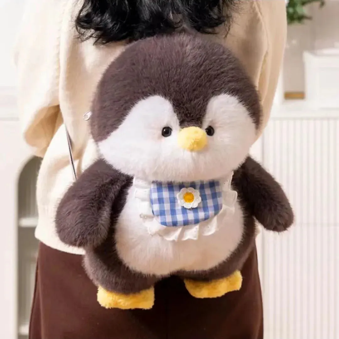 Sohiwoo Cute Plush Penguin Backpacks Women Cartoon Fun Shoulder Bag New Trendy Personalized Girl Fashion Knapsack Kawaii Animal Rucksack