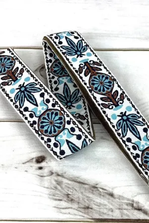 SS050F1 Boho Floral Pattern Adjustable Guitar Strap