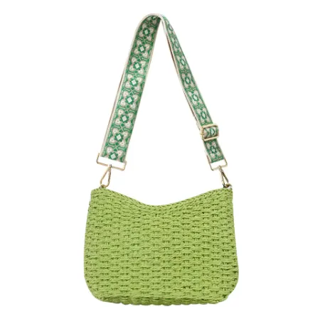 Straw Summer Crossbody Bag With 2 Straps - Assorted Colors