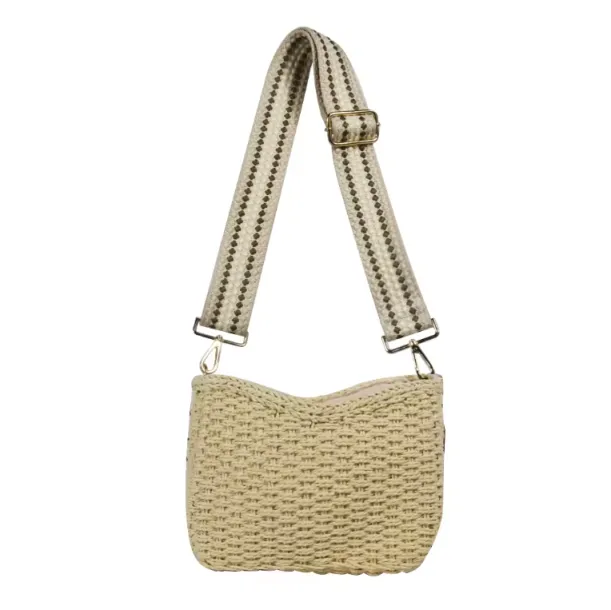 Straw Summer Crossbody Bag With 2 Straps - Assorted Colors