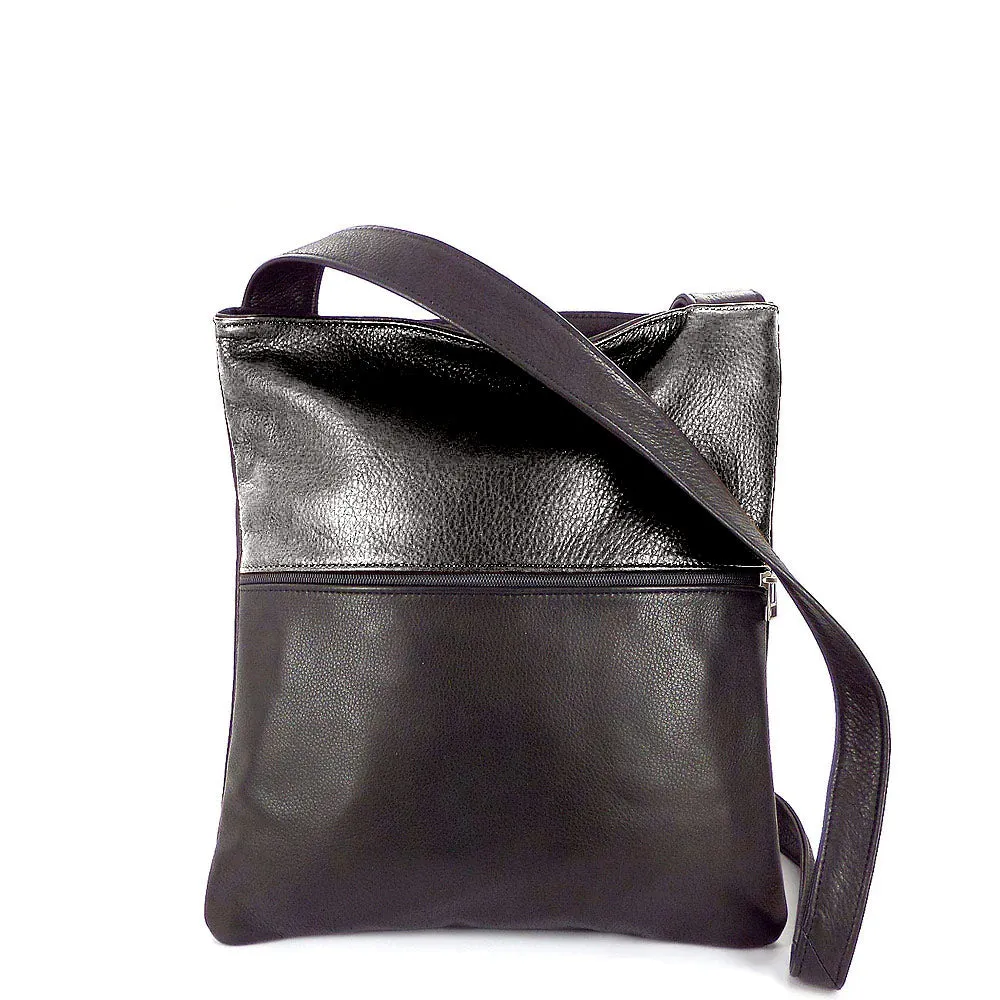 Sven colorblock lightweight vertical leather crossbody bag