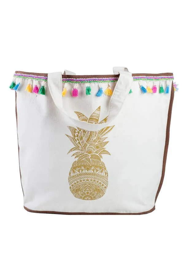 Tribal Print Tassel Tote