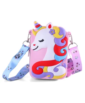 UNICON FACE SILICON SLING BAG - PINK & WHITE