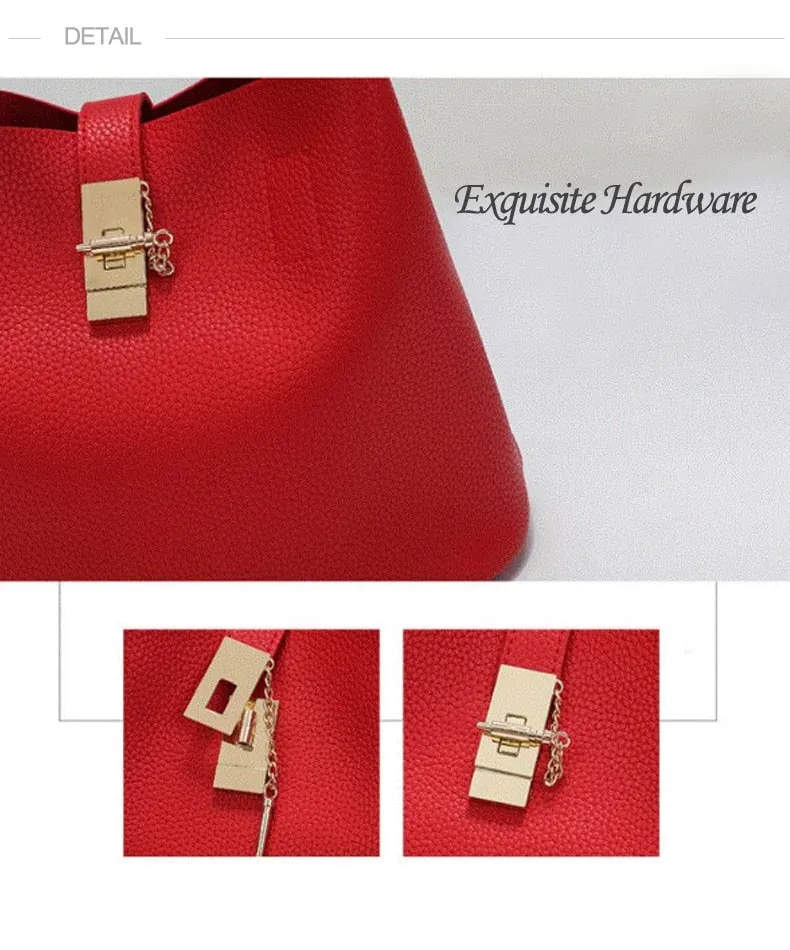 Vintage Trendy Ladies' Zippered Soft Leather Trapeze Handbags