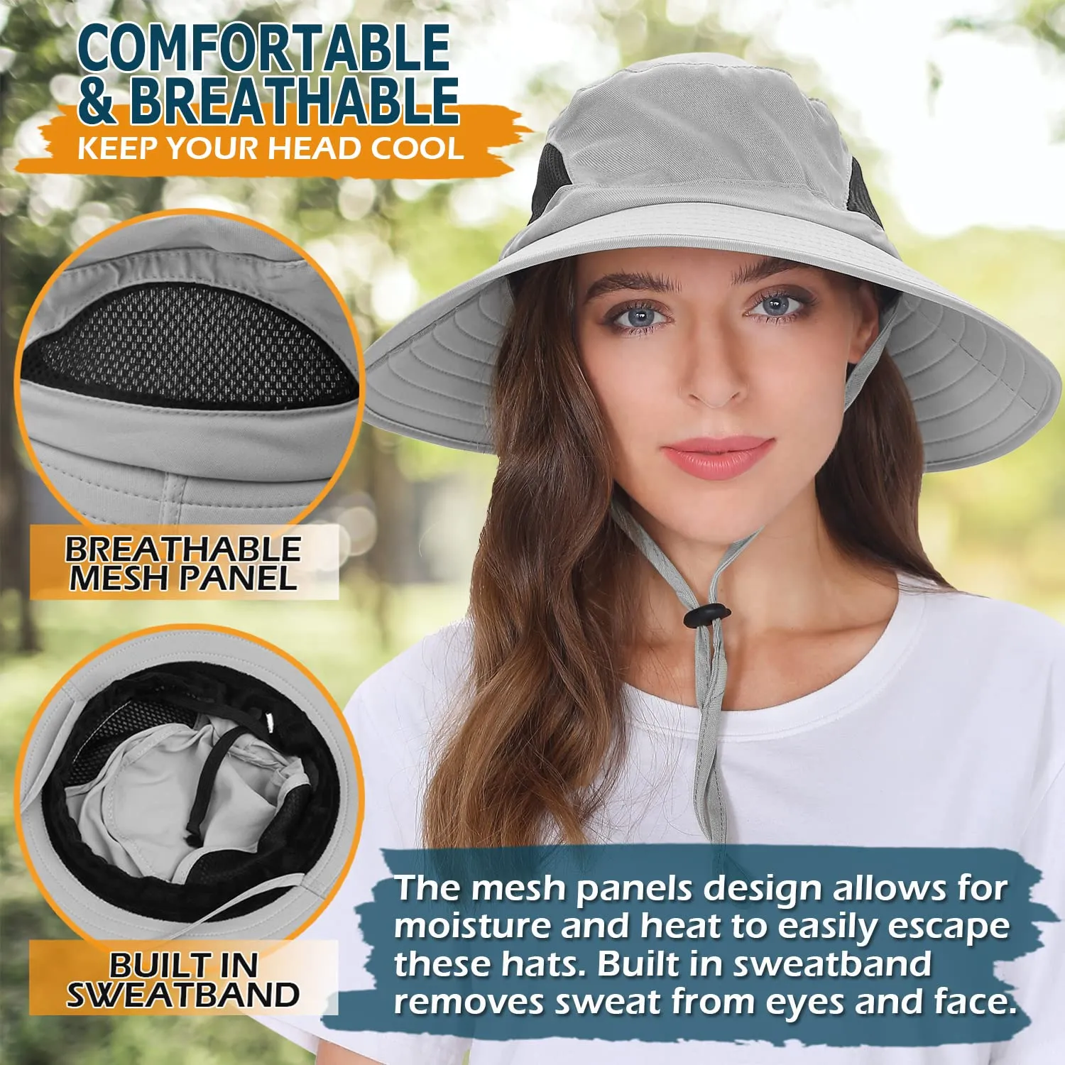 Waterproof Wide Brim Bucket Hat Foldable Sun Hat