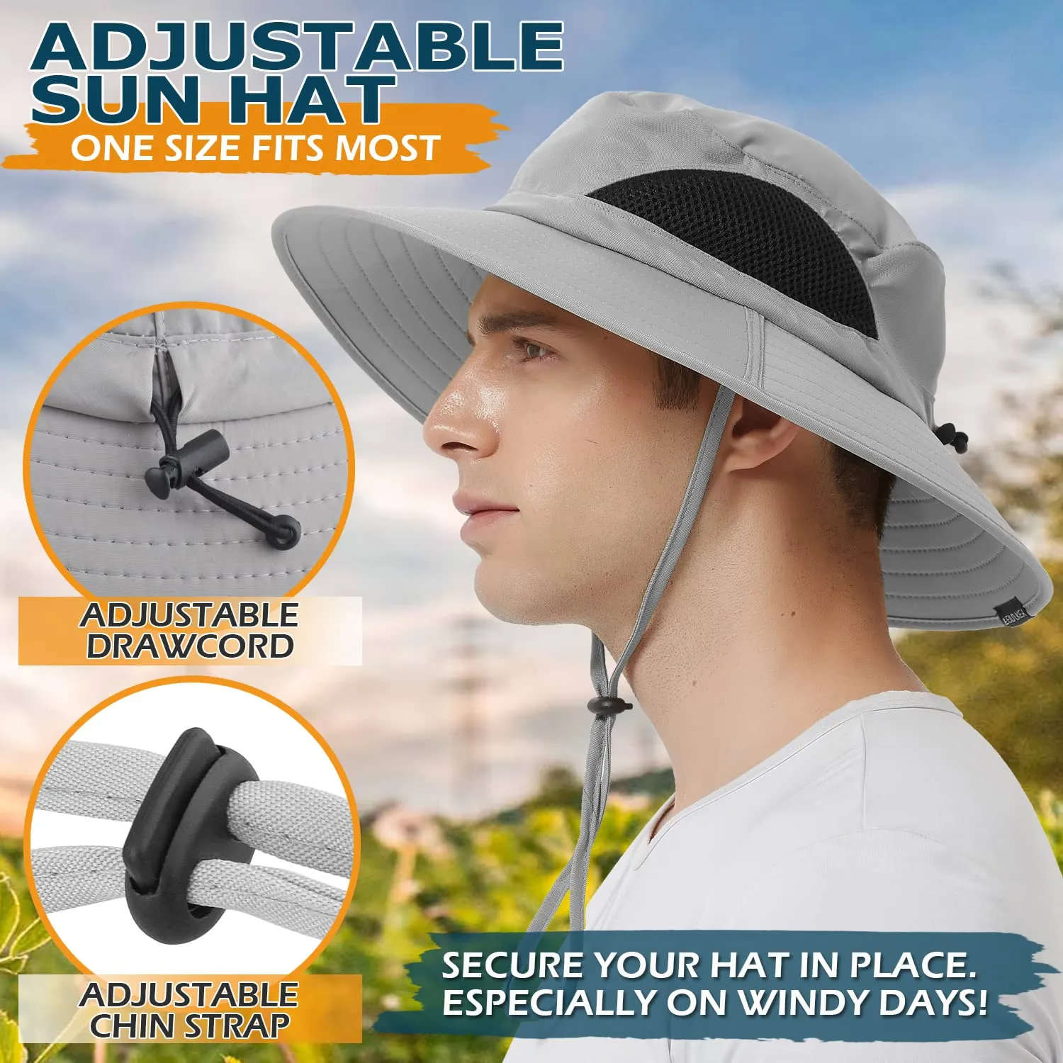 Waterproof Wide Brim Bucket Hat Foldable Sun Hat