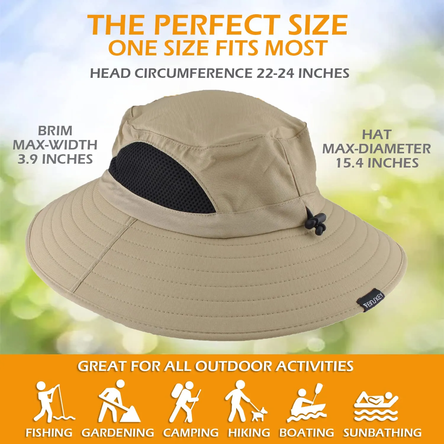 Waterproof Wide Brim Bucket Hat Foldable Sun Hat