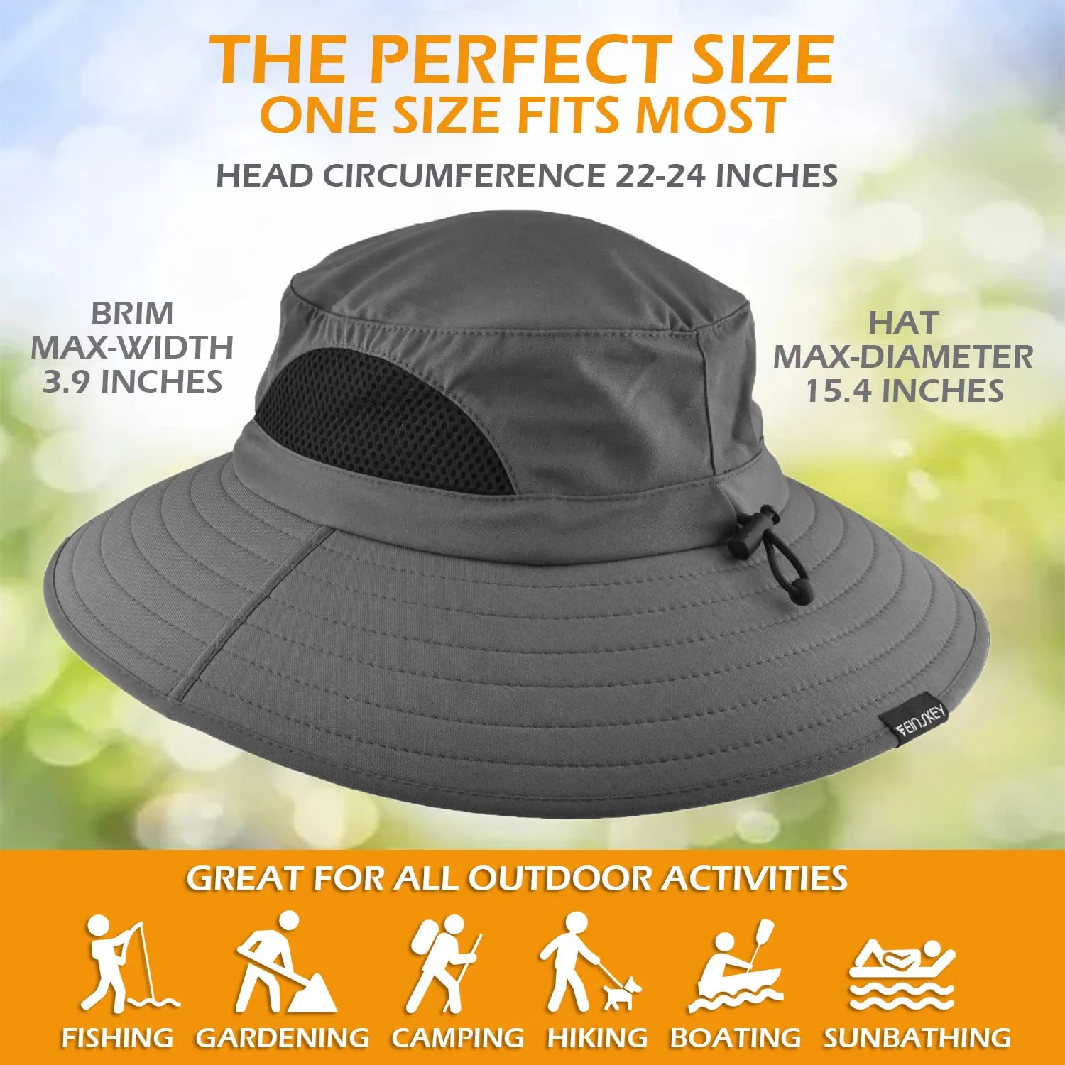 Waterproof Wide Brim Bucket Hat Foldable Sun Hat