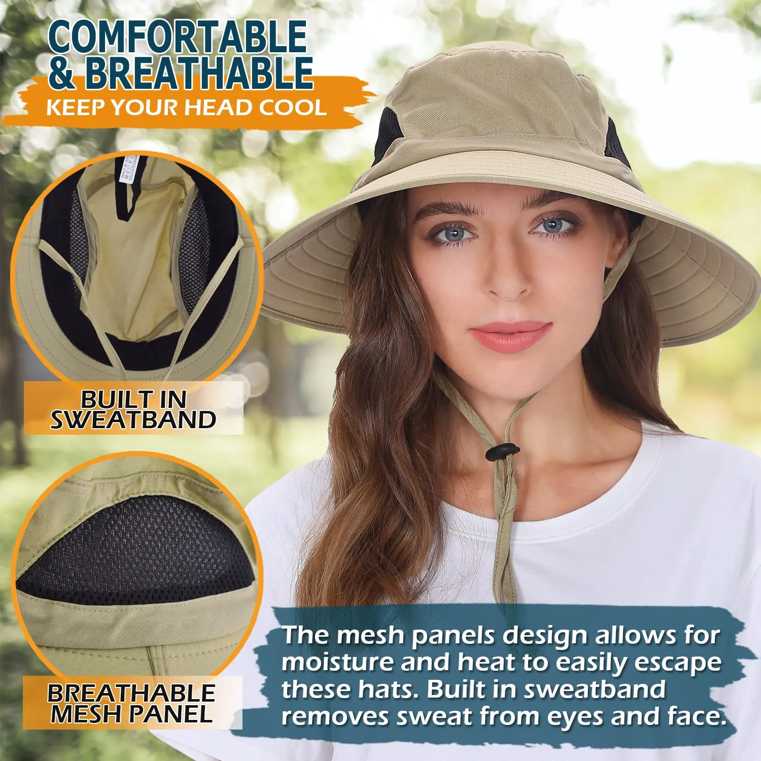 Waterproof Wide Brim Bucket Hat Foldable Sun Hat