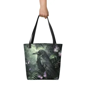 WSH - Gothic Raven - all over print gothic tote bag