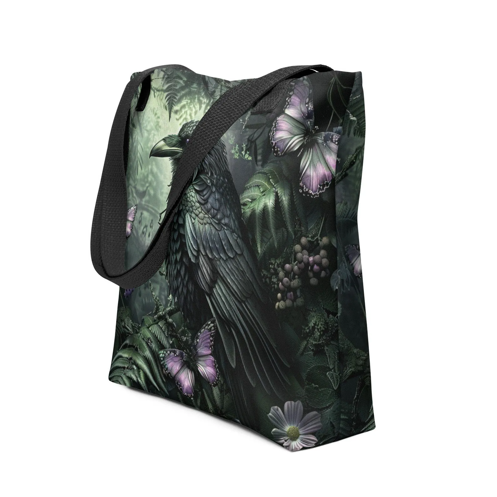 WSH - Gothic Raven - all over print gothic tote bag