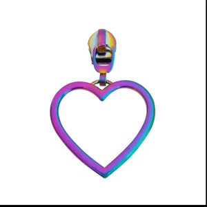 XL Heart Rainbow zipper pull Set of 5