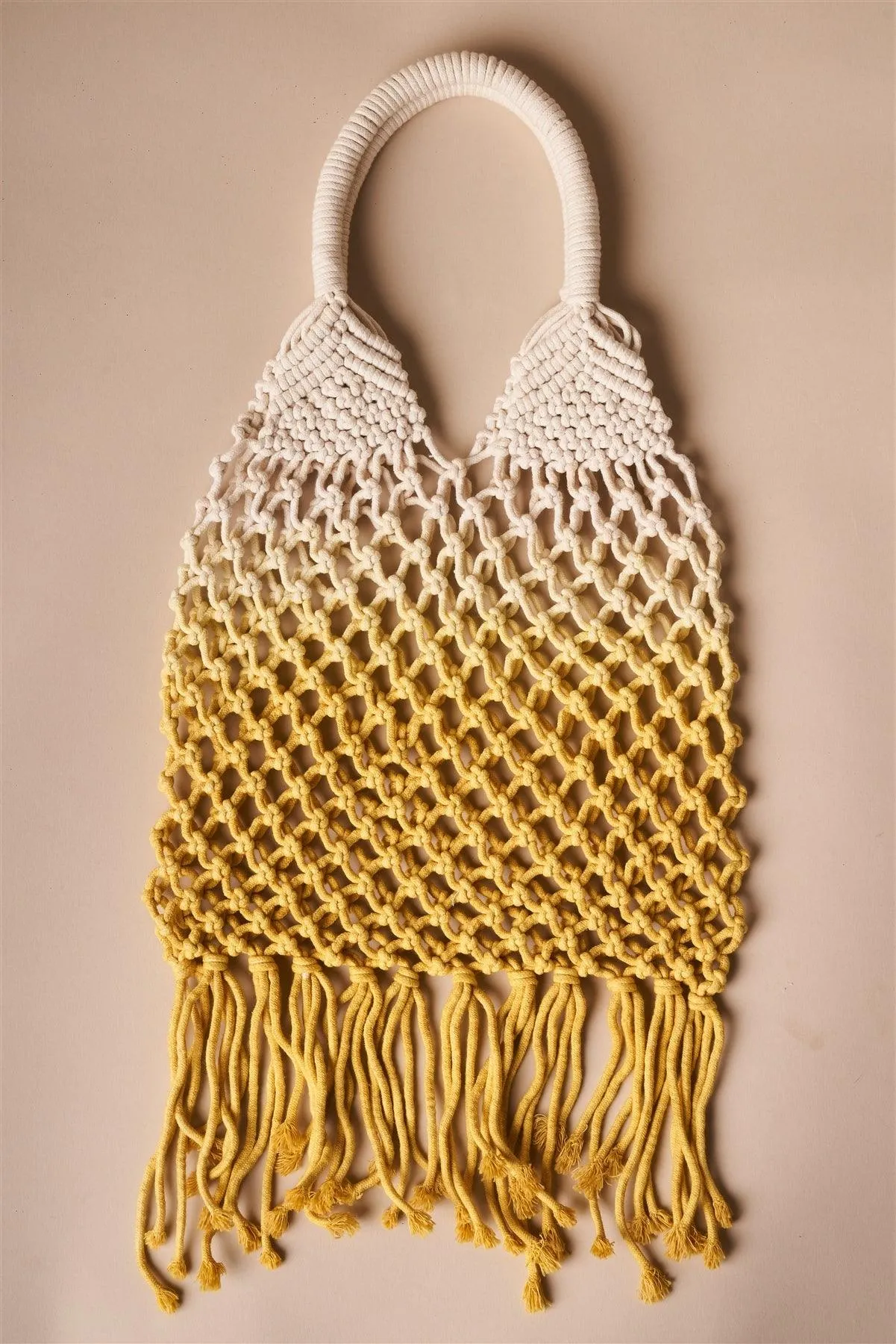 Yellow Cotton Net Fringe Fashion Bag /3 Bags