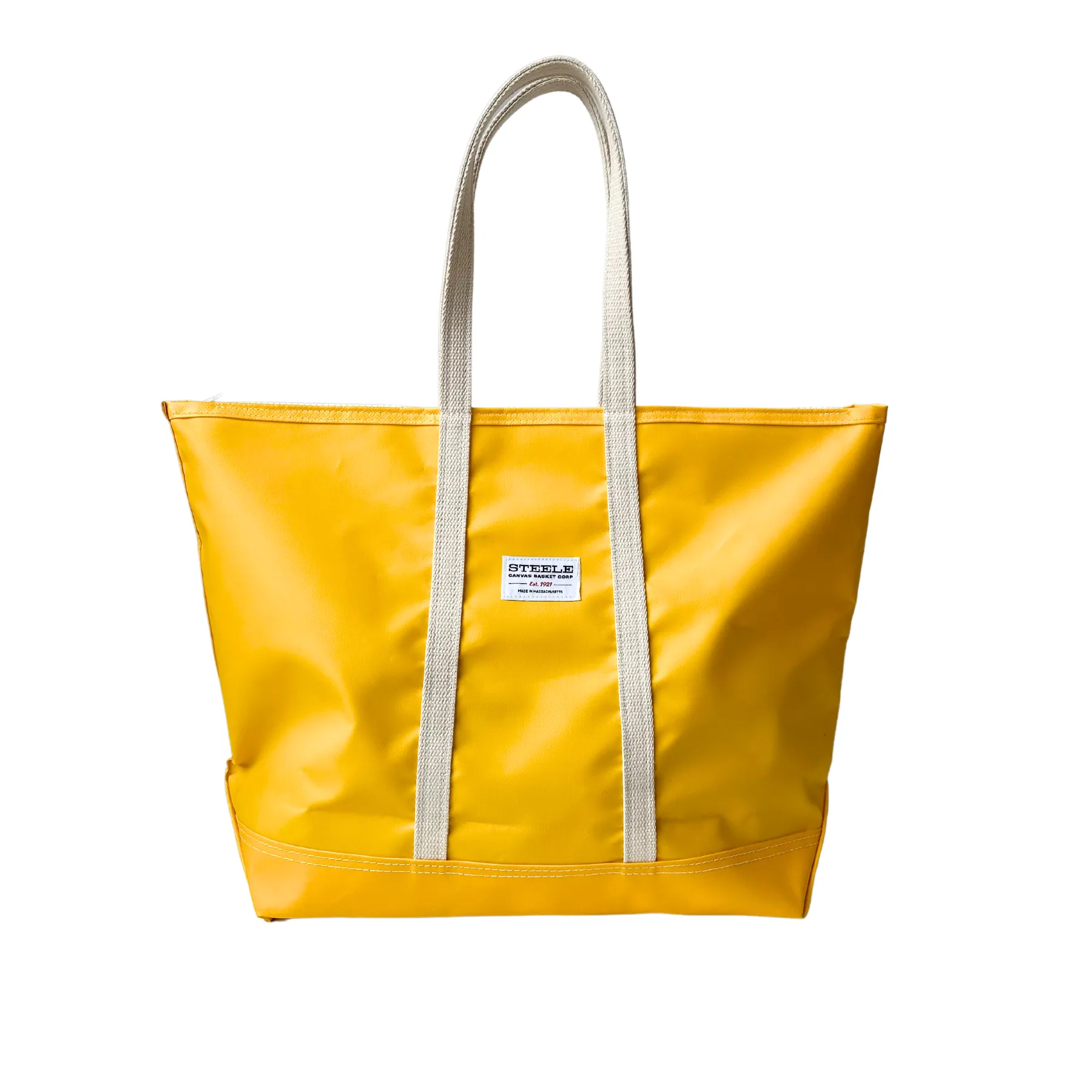 Yellow Steeletex Zip Top Beach Tote - Medium