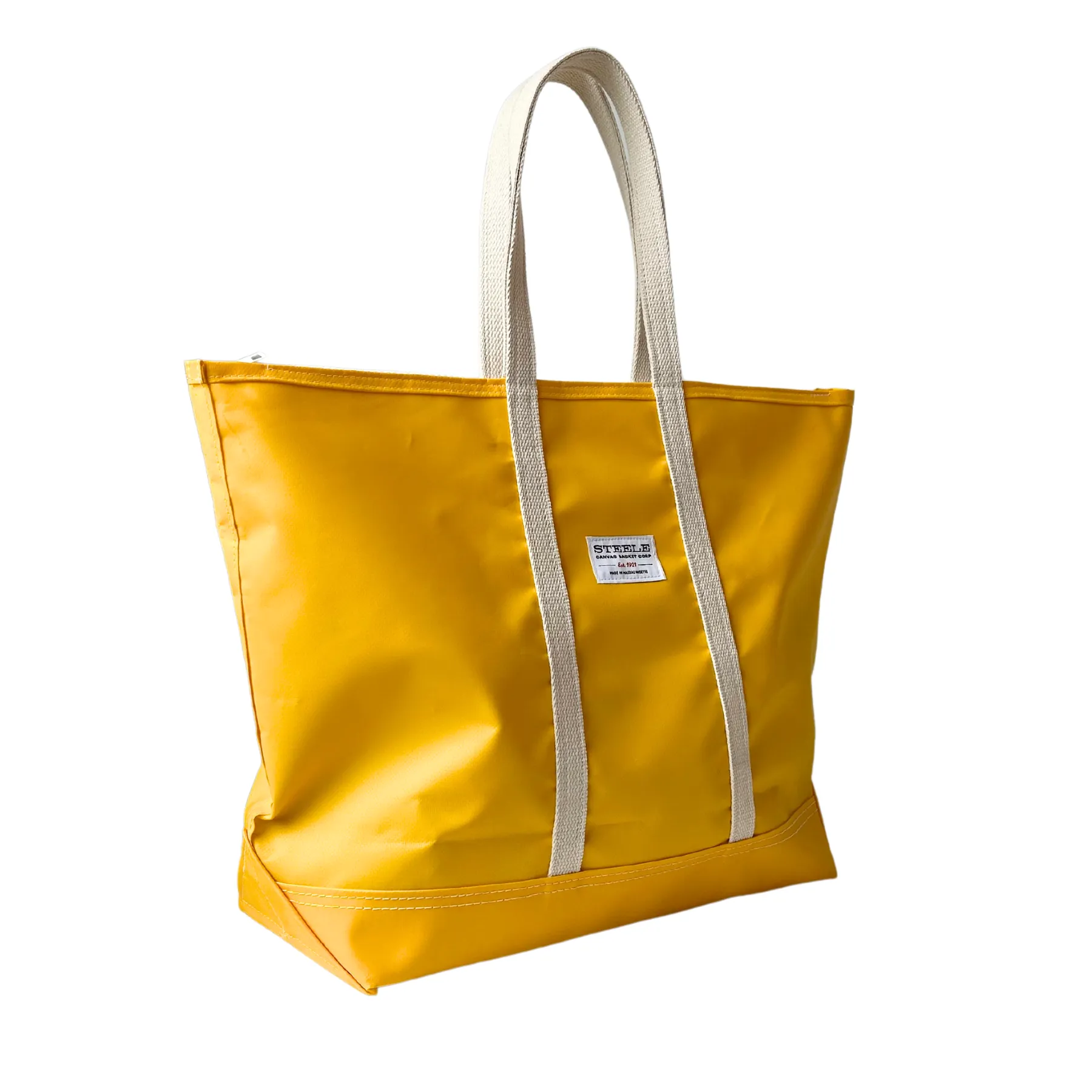 Yellow Steeletex Zip Top Beach Tote - Medium